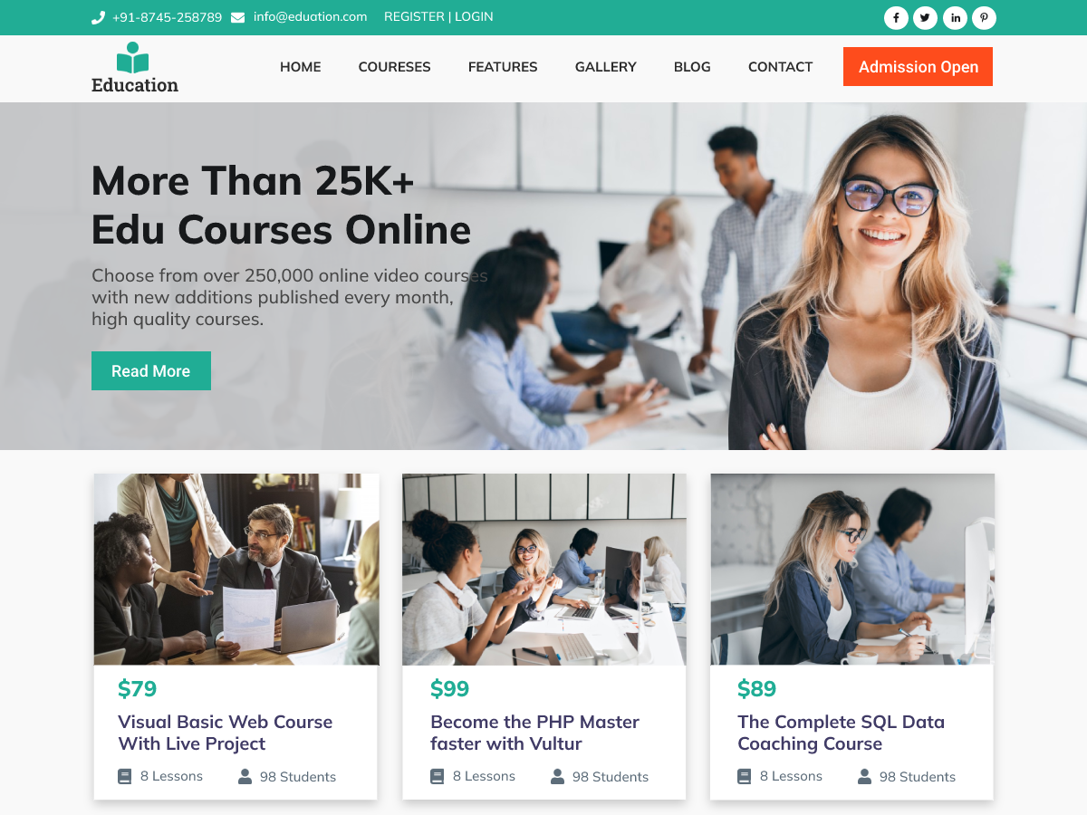 Free Academy WordPress Theme