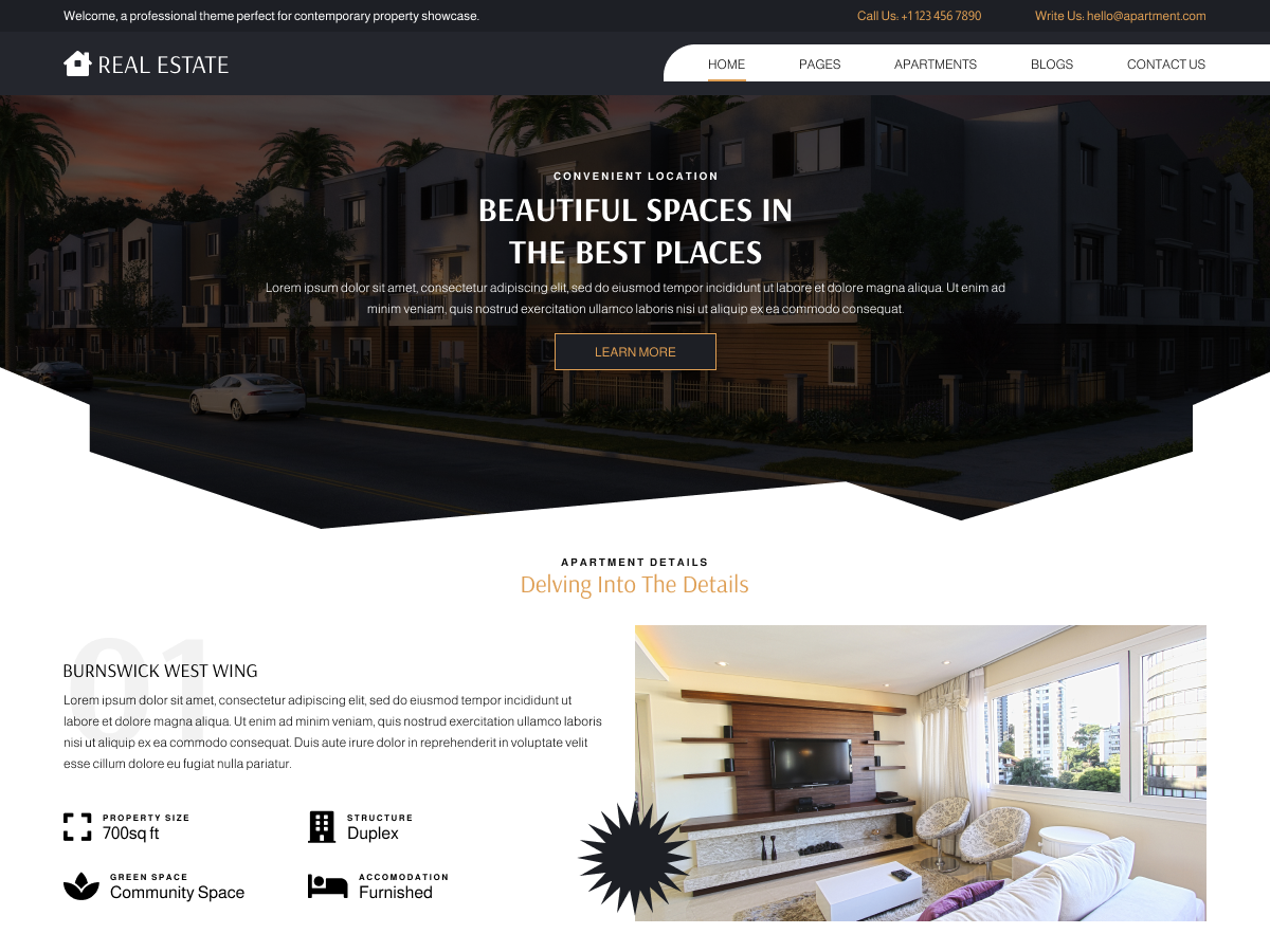 Free Apartment WordPress Theme