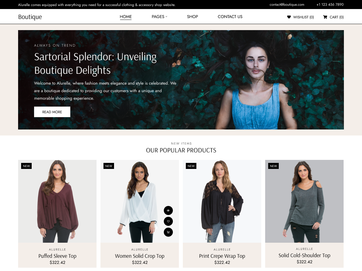 Free Boutique WordPress Theme