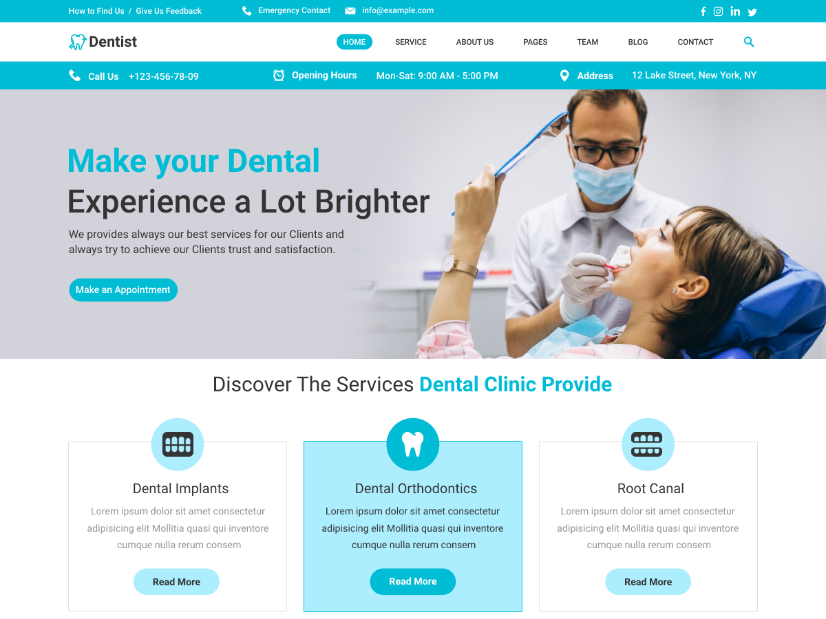 Free Dentistry WordPress Theme