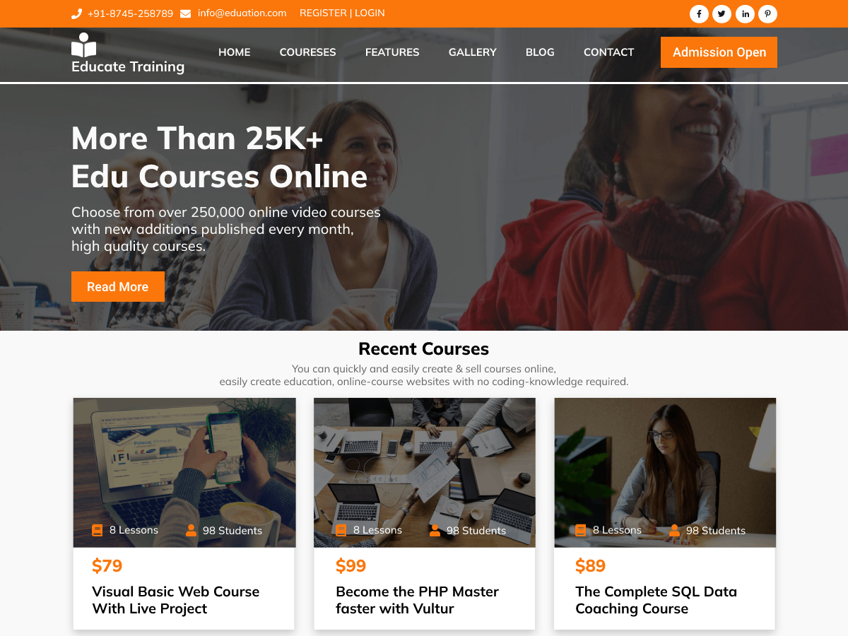 Free Educate WordPress Theme