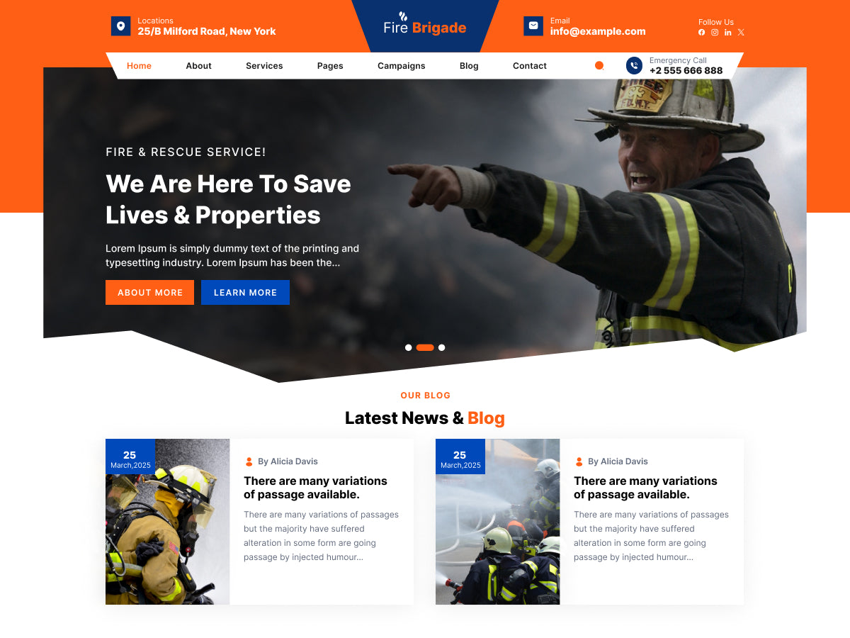 Free Firefighter WordPress Theme