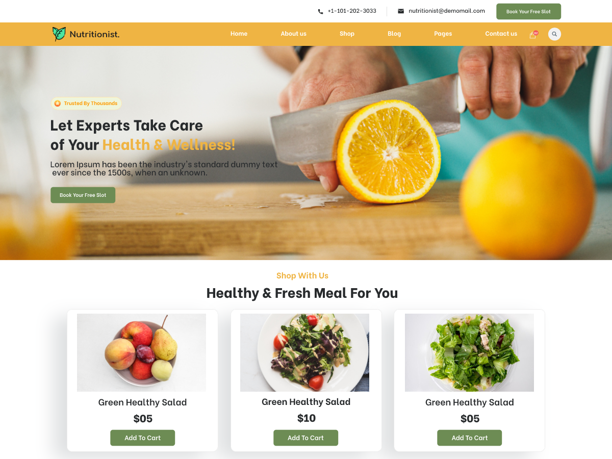 Free Fitmeal WordPress Theme