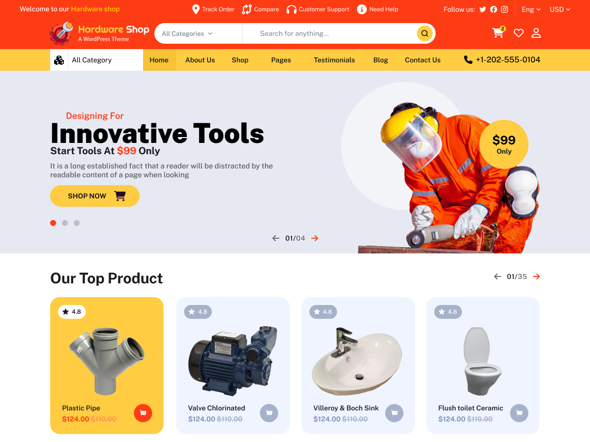 Free Hardware Store WordPress Theme