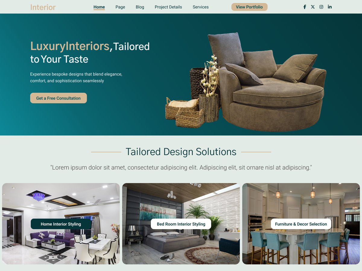 Free Interior WordPress Theme