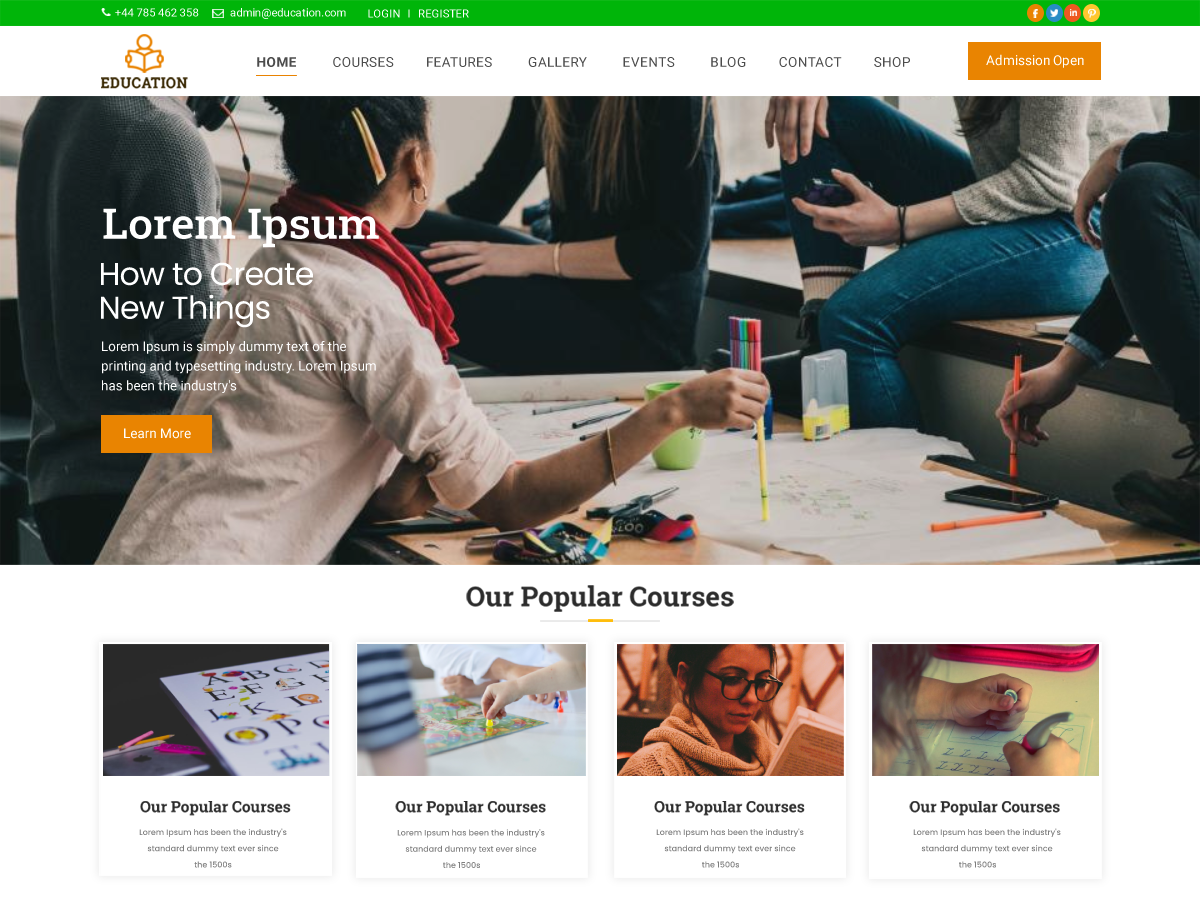 free-minimal-education-wordpress-theme