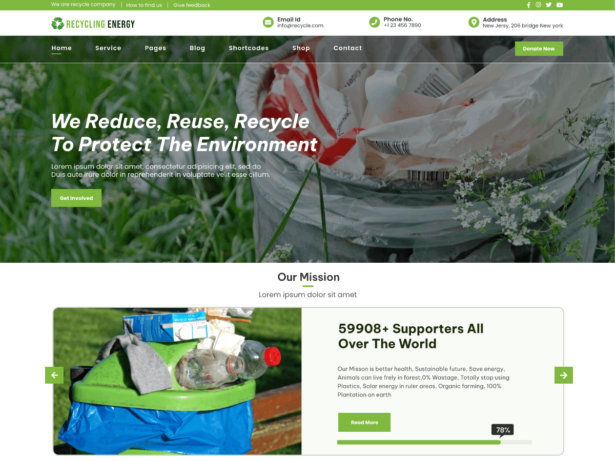 Free Recycling WordPress Theme