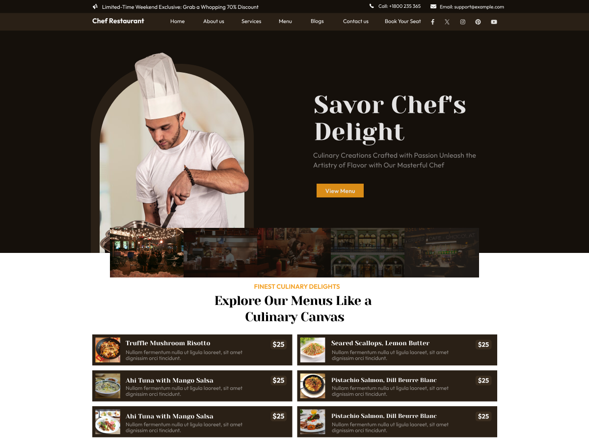 Free Restaurant WordPress Theme