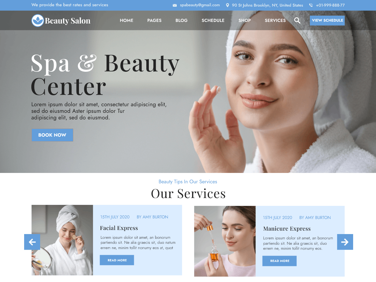 Free Salon WordPress Theme