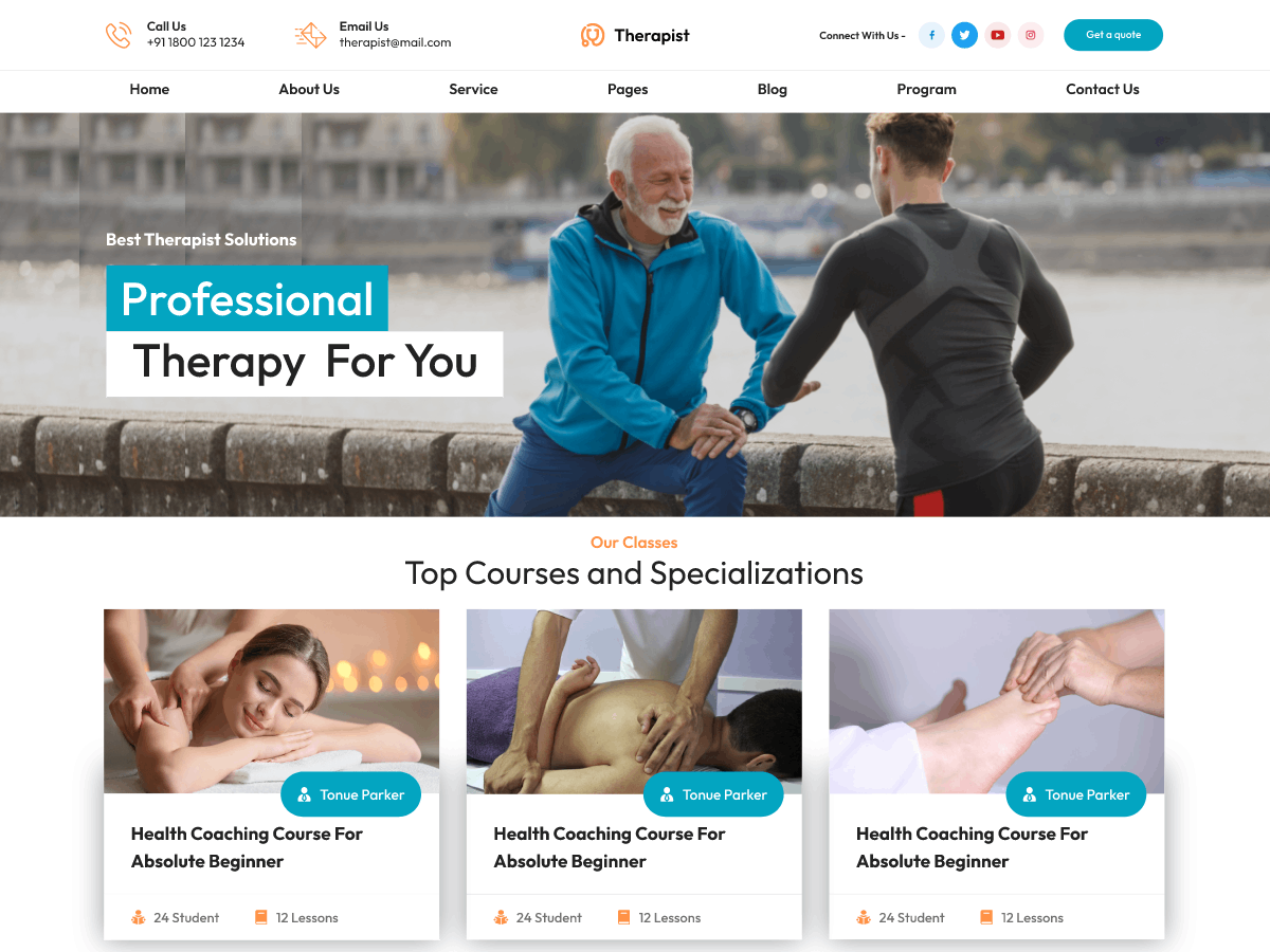 Free Therapy WordPress Theme