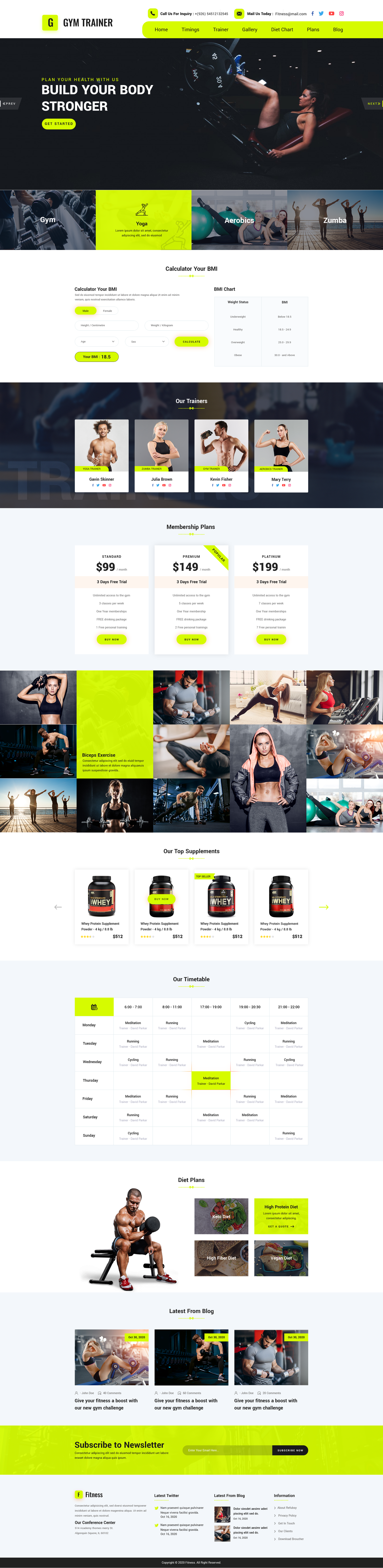 Personal Gym Trainer WordPress Theme