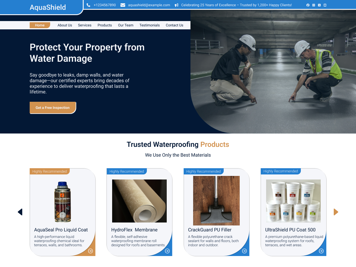 free waterproofing wordpress theme