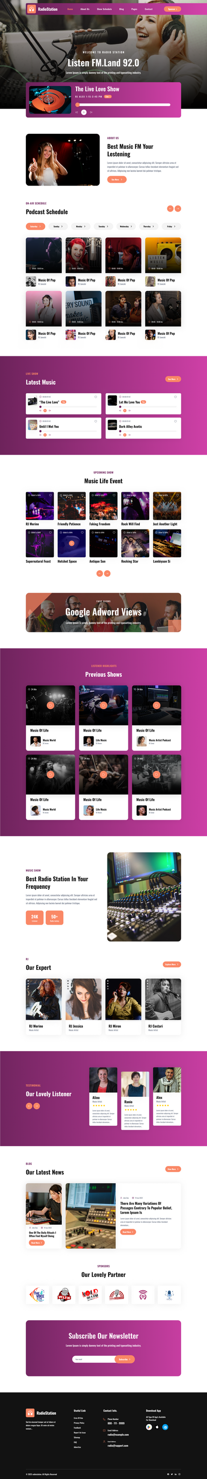 Radio Station WordPress Theme