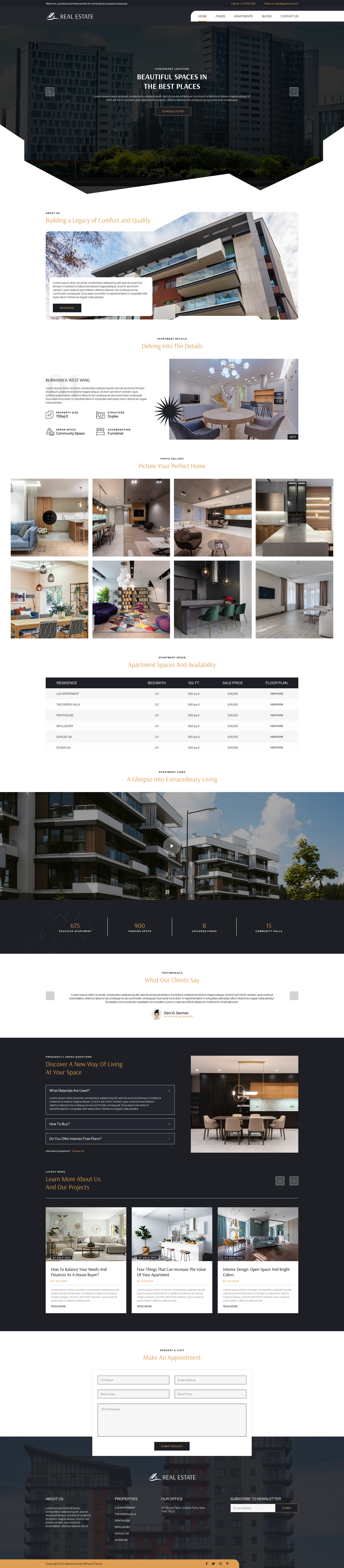 Apartment Rental WordPress Theme