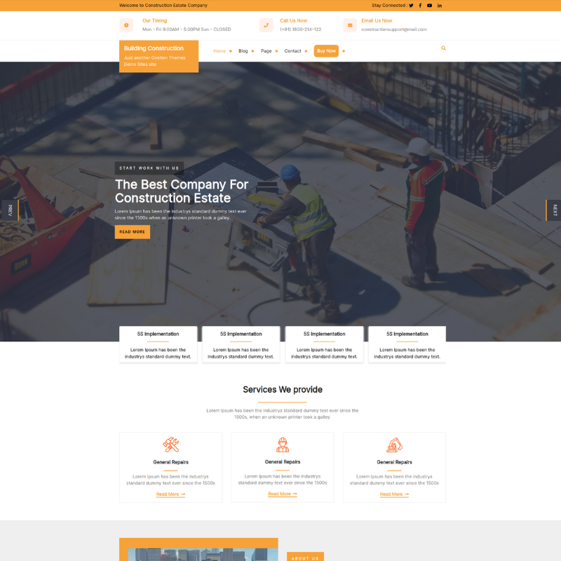 Building Construction WordPress Theme