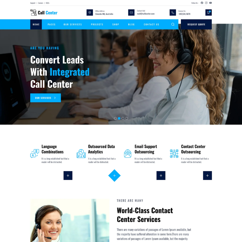 Call Center WordPress Theme