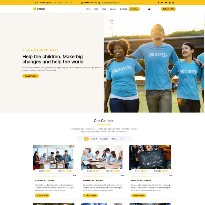 Charity Donation WordPress Theme