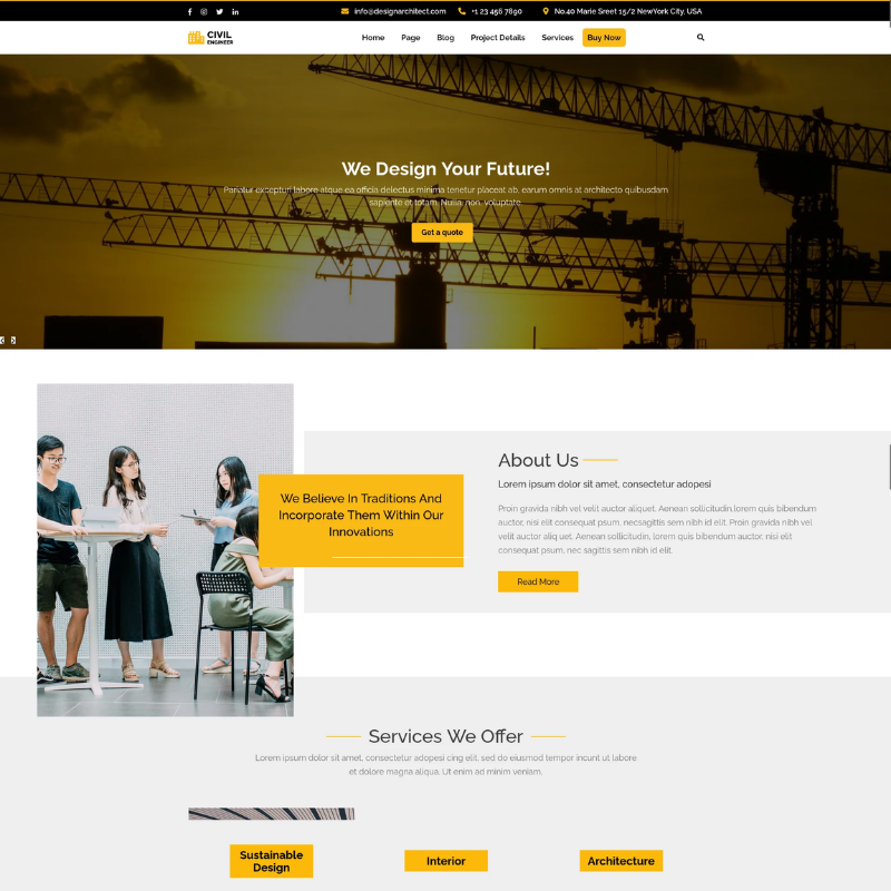 Civil Engineering WordPress Theme