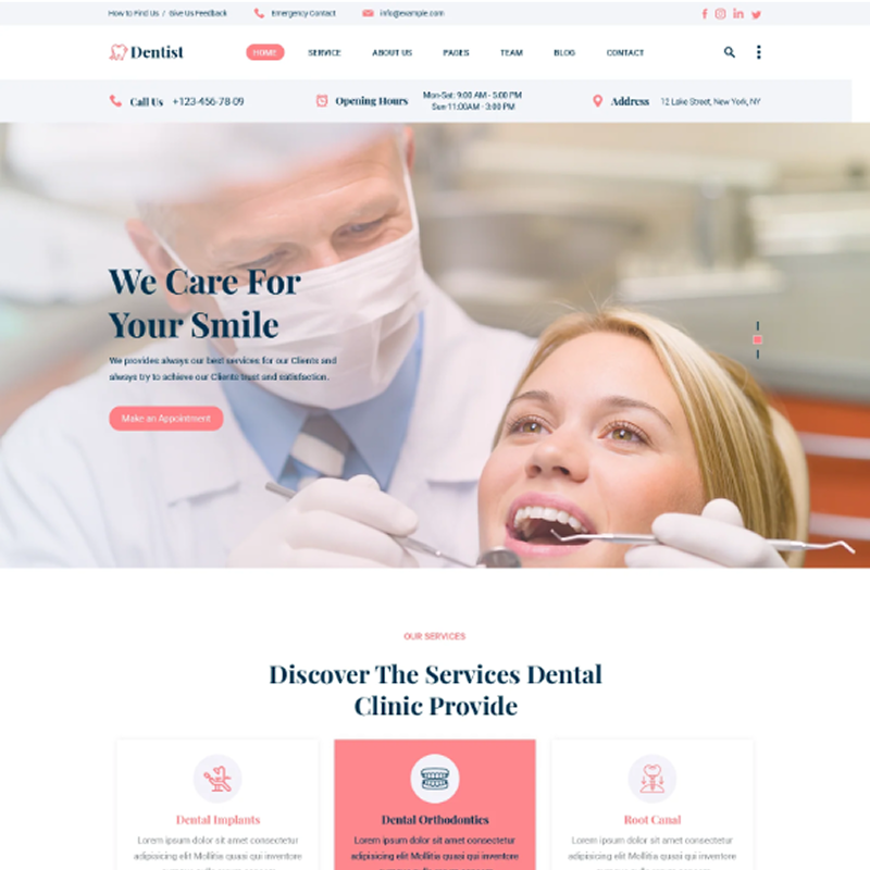 Dental Clinic WordPress Theme