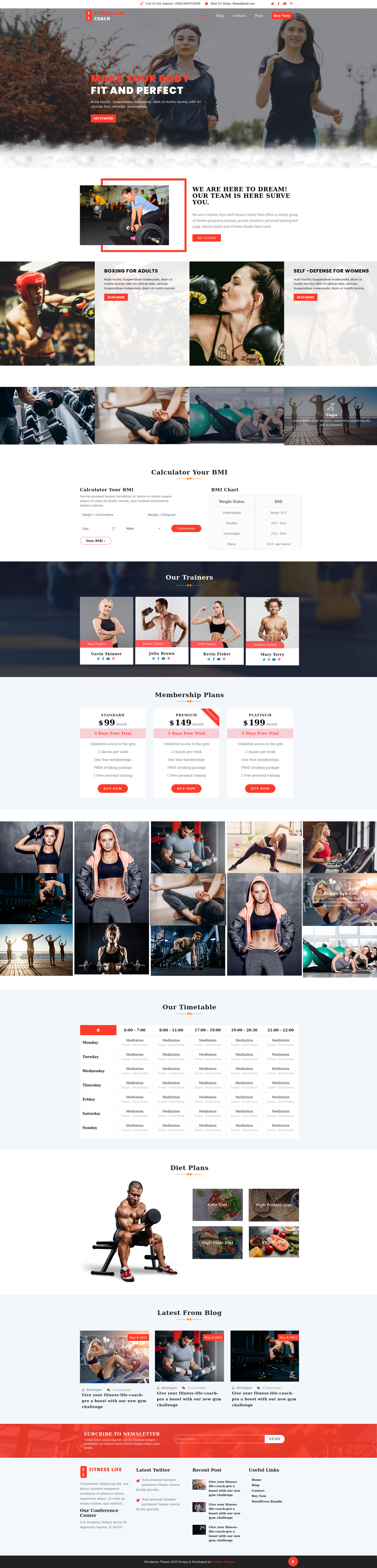 Premium Fitness Coach WordPress Theme