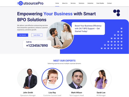 Free BPO Services WordPress Theme