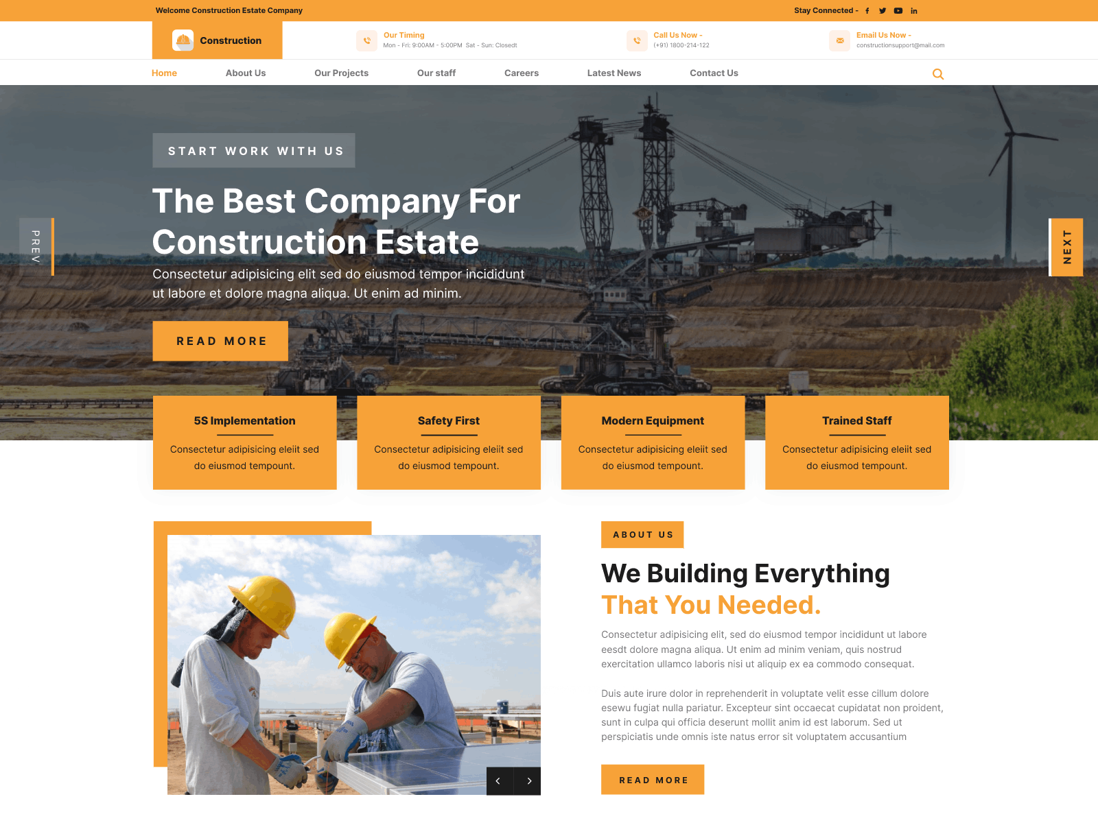 Free Building WordPress Theme