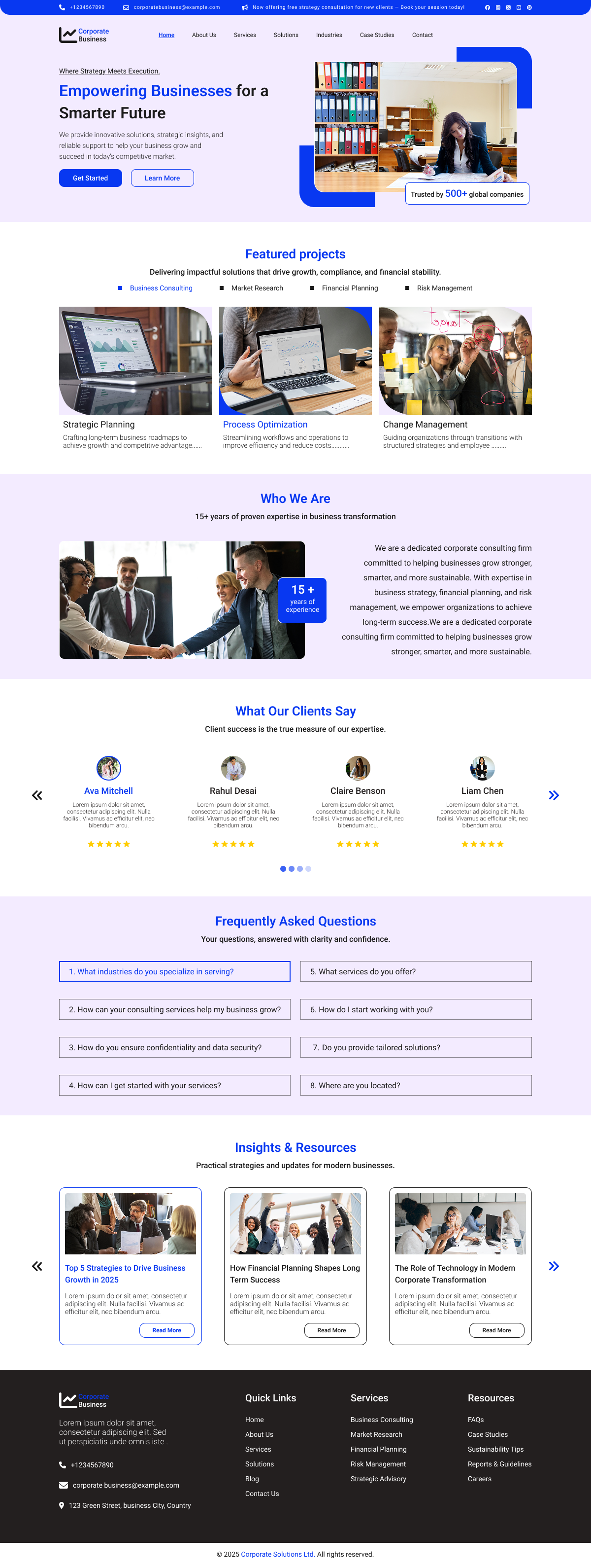 Free Corporate Business WordPress Theme