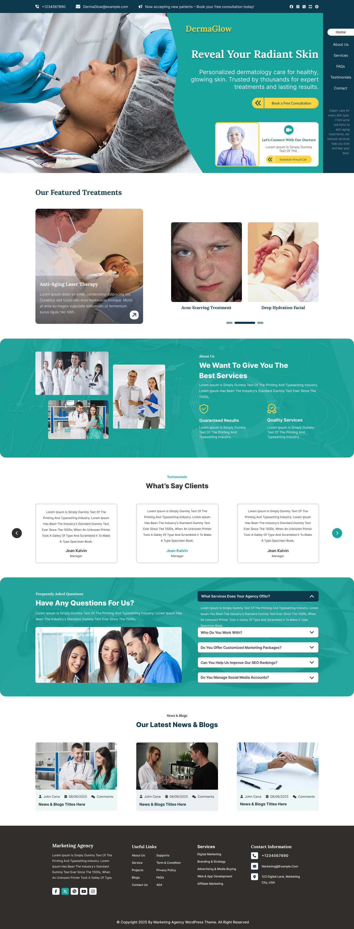 free dermatologist wordpress theme