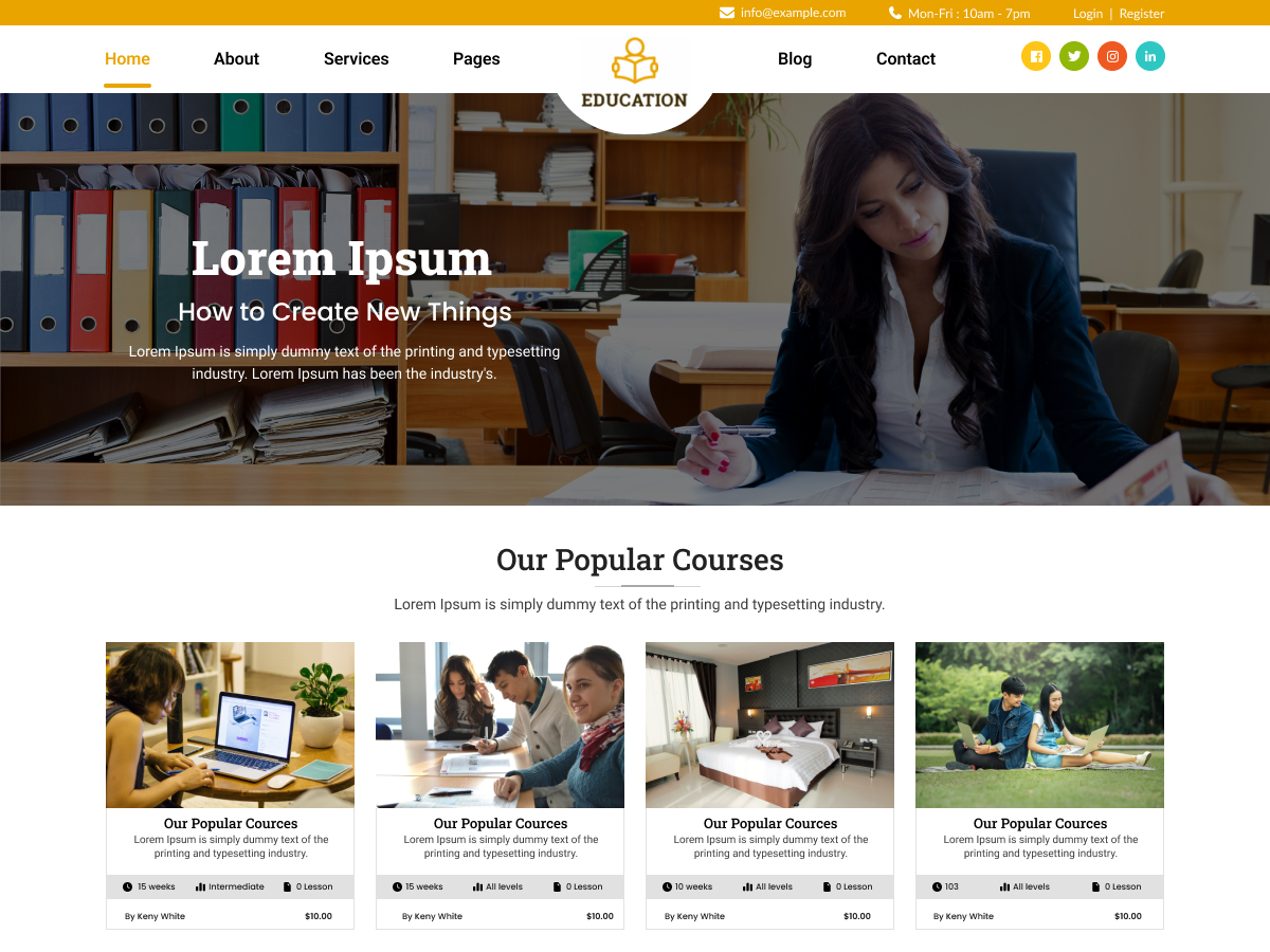 Free Educational Courses WordPress Theme icon
