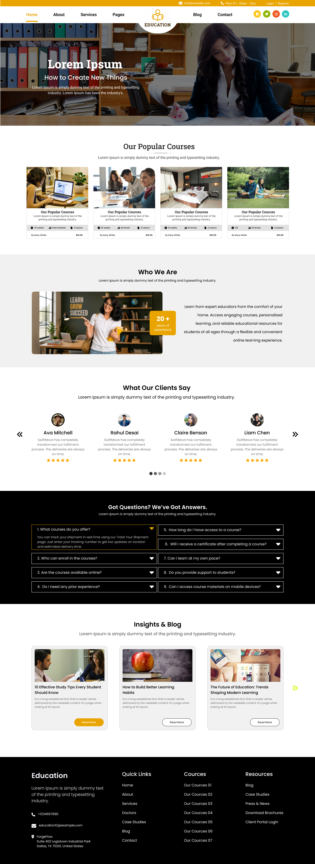 Free Educational Courses WordPress Theme