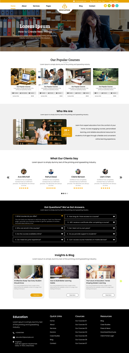 Free Educational Courses WordPress Theme