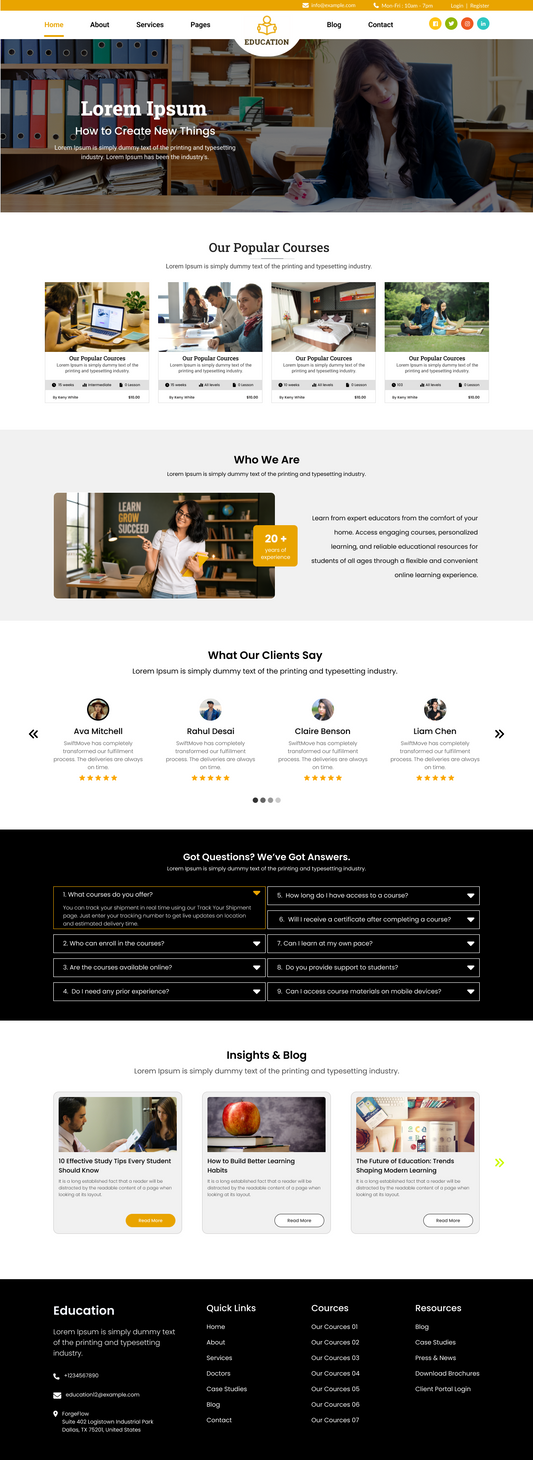 Free Educational Courses WordPress Theme