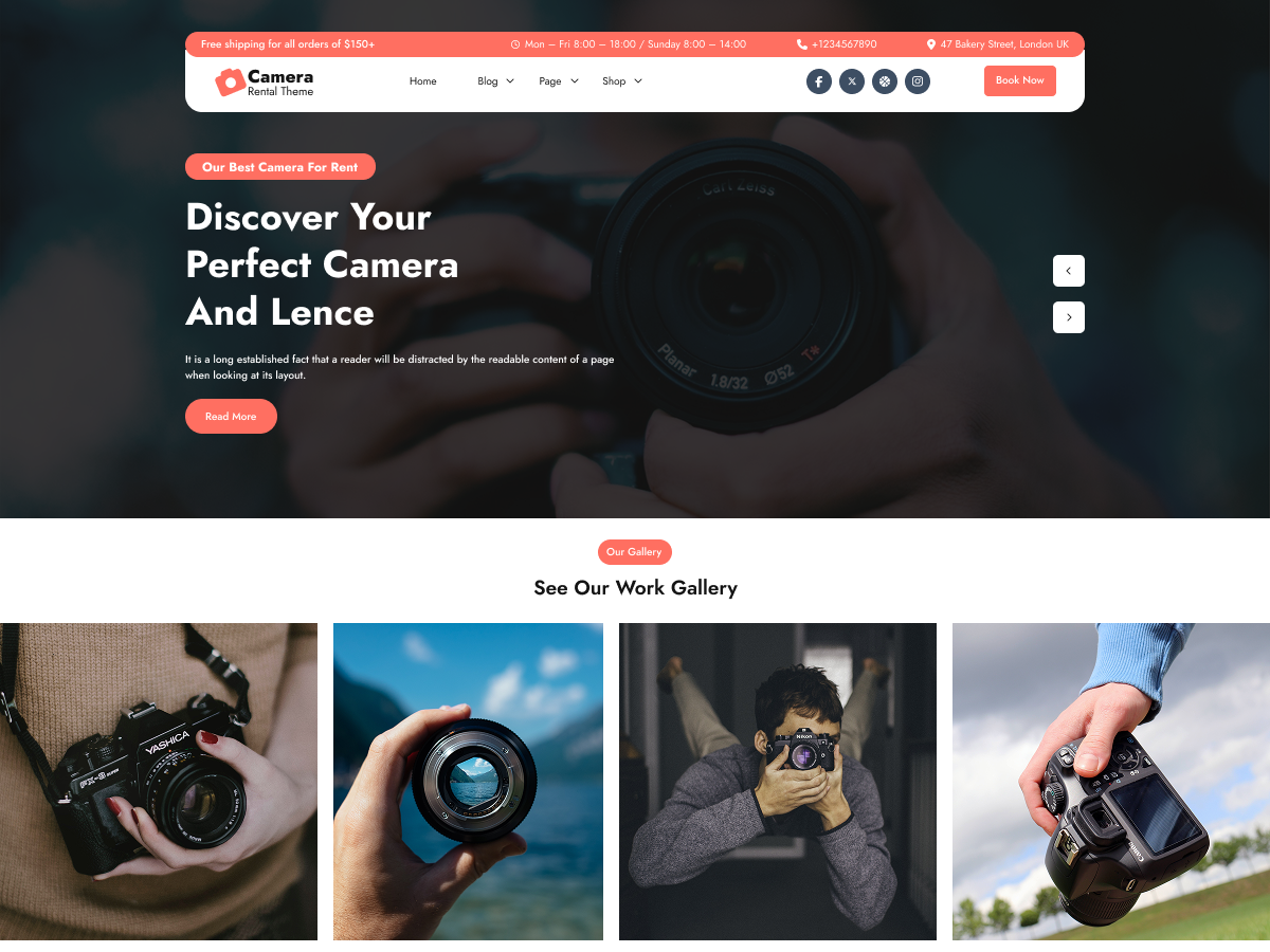 Free Event Camera WordPress Theme