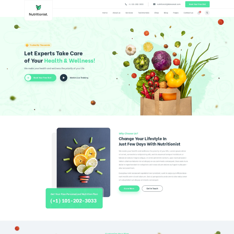 Nutrition Diet WordPress Theme