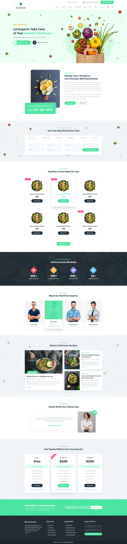 Nutrition Diet WordPress Theme