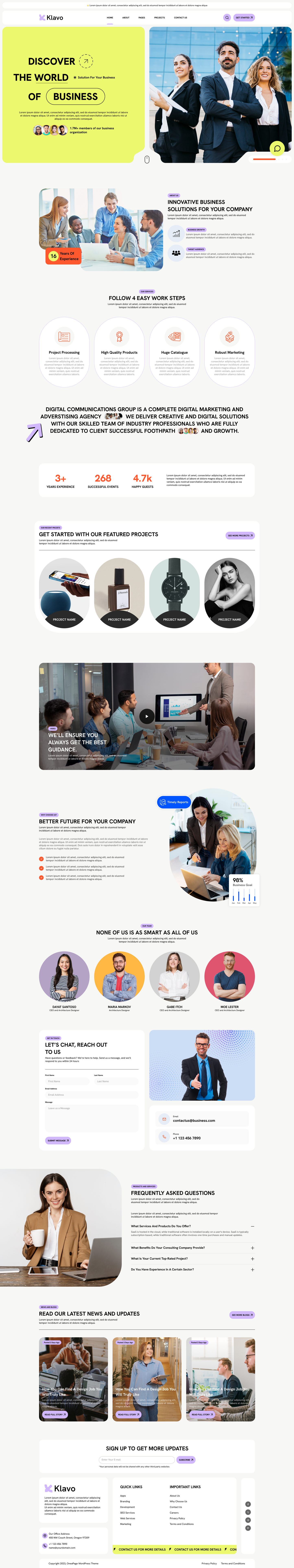 One Page WordPress Theme