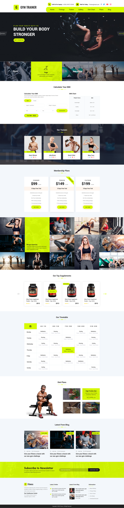 Personal Gym Trainer WordPress Theme