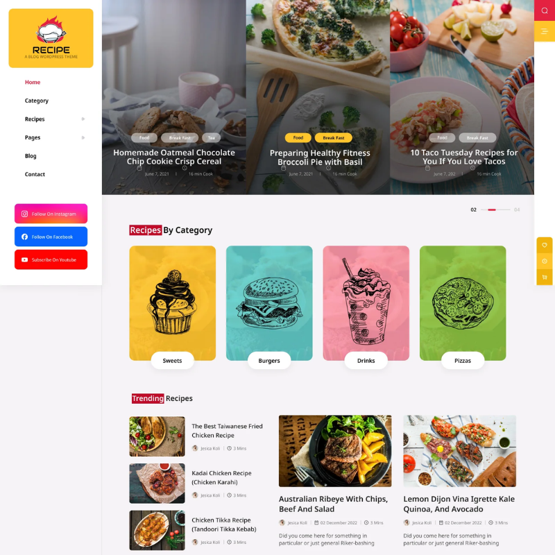 Recipes WordPress Theme