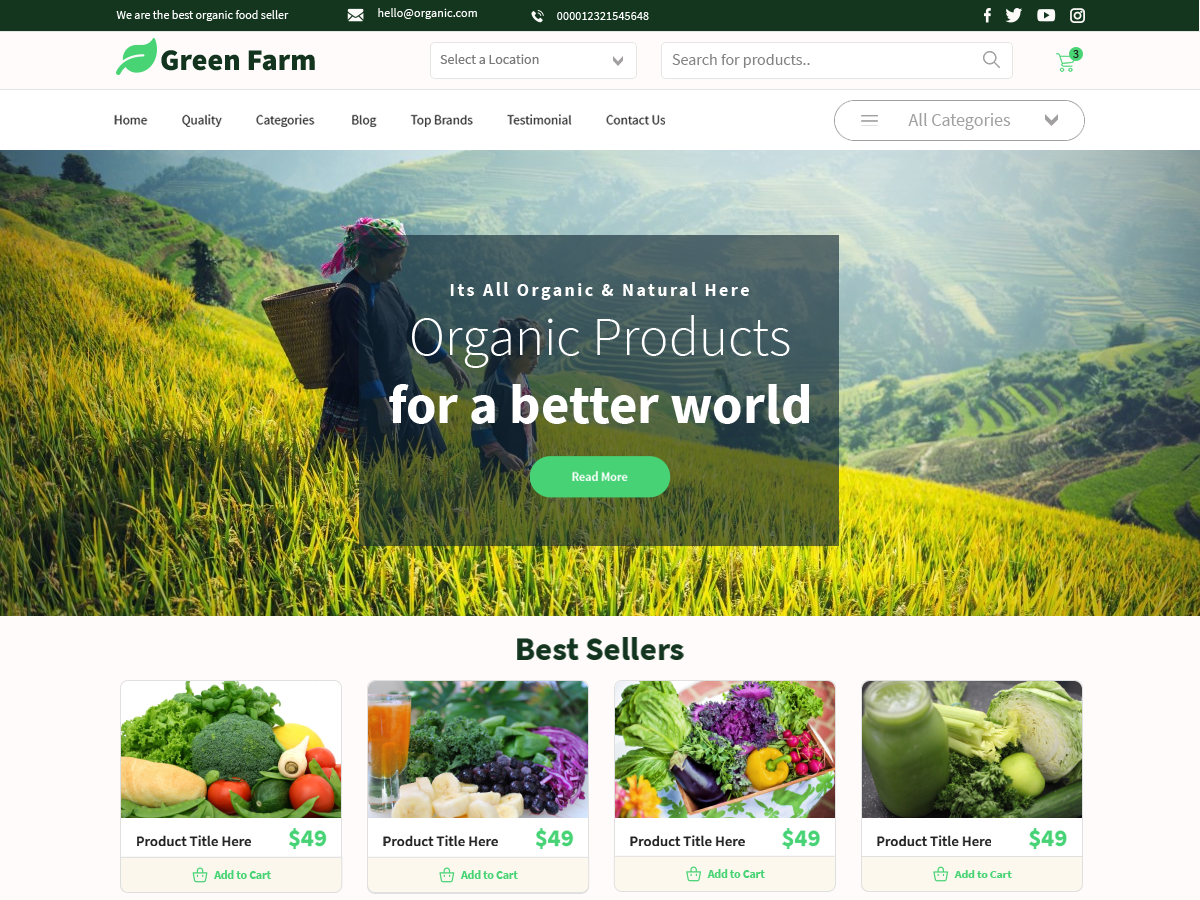 Free Green Farm WordPress Theme