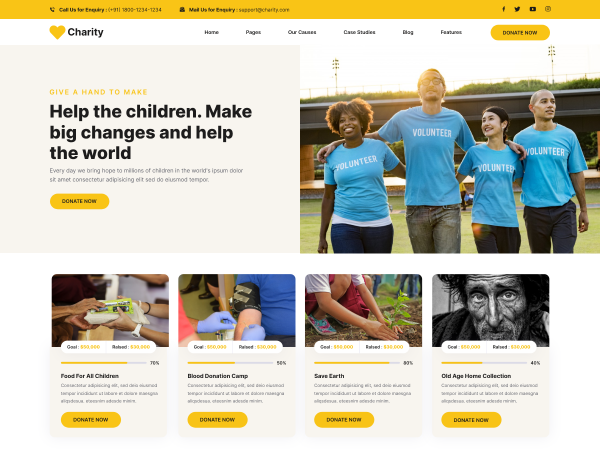 Free Charity Foundation WordPress Theme
