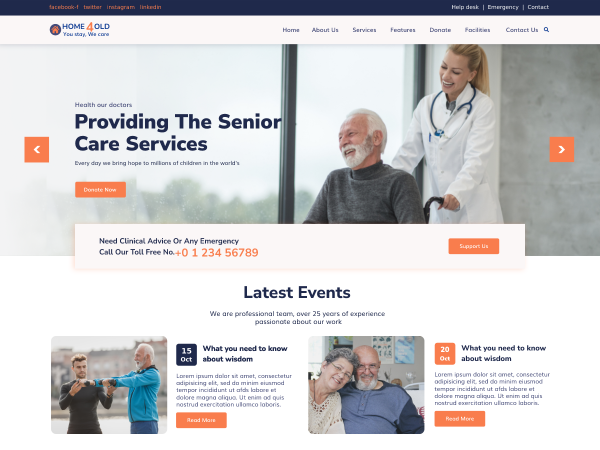 Free Senior Care WordPress Theme