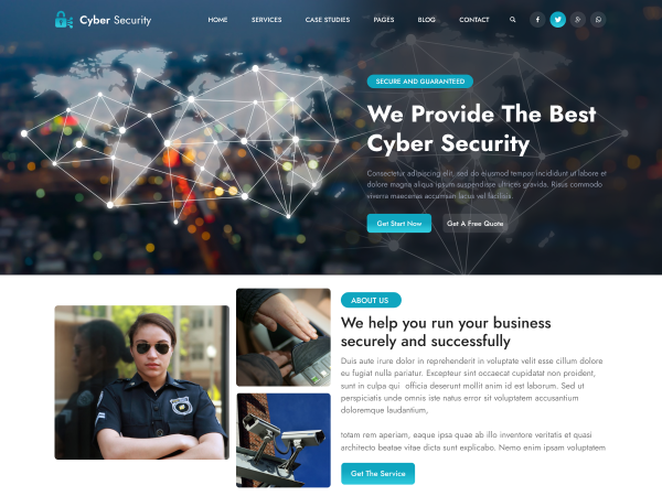 Free Cyber Security WordPress Theme