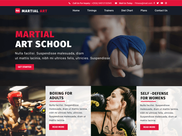 Free Martial Arts WordPress Theme