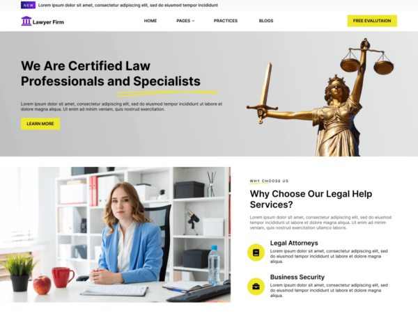 Free Lawyer WordPress Theme