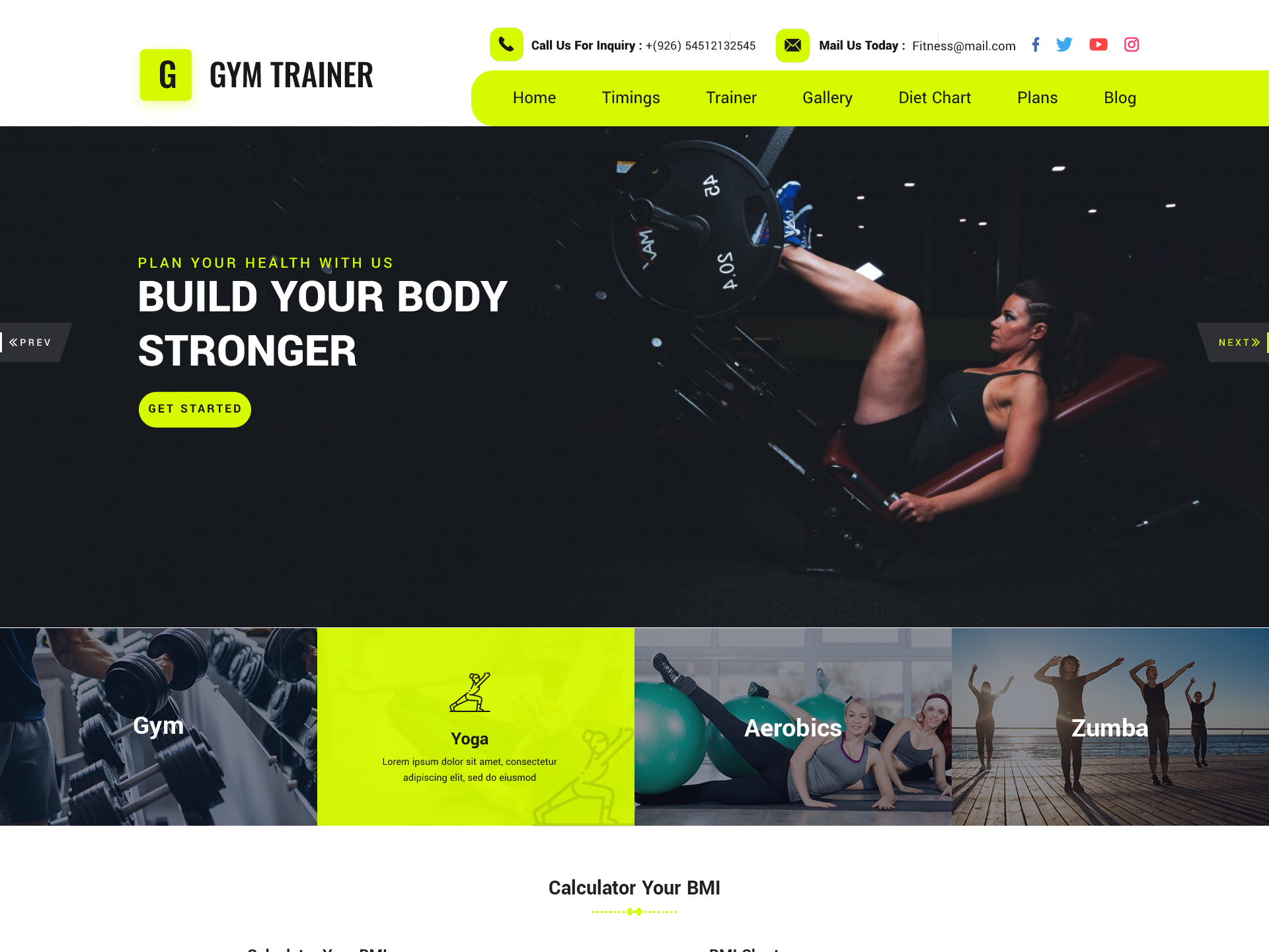 Personal Gym Trainer WordPress Theme